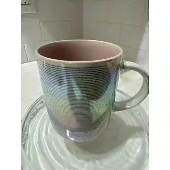 Large Coffee Mug Gray Pink Iridescent Pearl LaRochelle Signature Collection - Picture 2 of 14